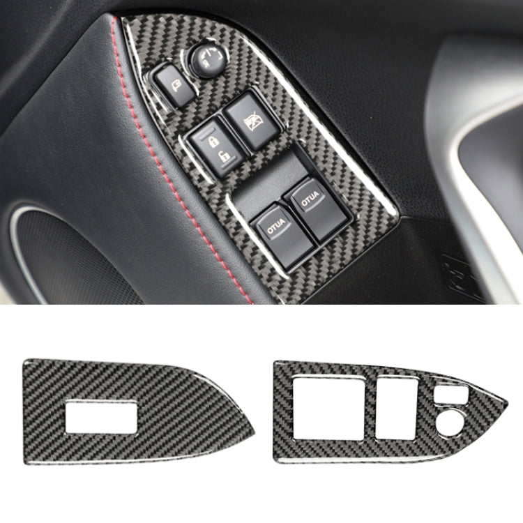 Car Carbon Fiber Window Glass Lifting Panel Decorative Sticker for Subaru BRZ / Toyota 86 2013-2017, Right Drive (Black) - Car Interior Mouldings by PMC Jewellery | Online Shopping South Africa | PMC Jewellery | Buy Now Pay Later Mobicred