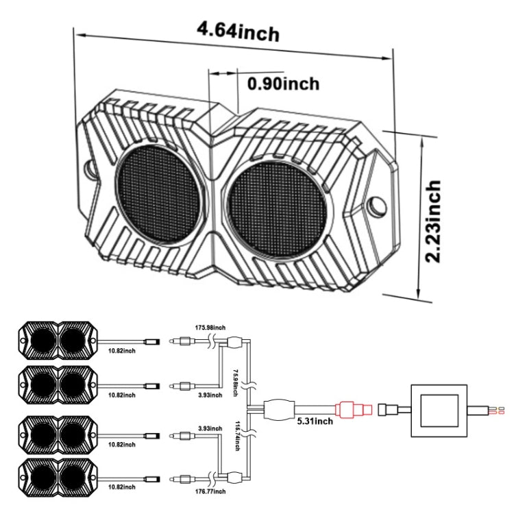 DC12-24V 18/27/36W 4 in 1 Dual-row RGB Mobile Phone Bluetooth APP Control Car Bottom Light / Chassis Light / Yacht Deck Light - Decorative Lights by PMC Jewellery | Online Shopping South Africa | PMC Jewellery | Buy Now Pay Later Mobicred