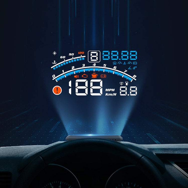 4E Car 5.5 inch OBD HUD Head-up Display Support Speed Alarm / Shift Reminder / Time Display - Head Up Display System by PMC Jewellery | Online Shopping South Africa | PMC Jewellery | Buy Now Pay Later Mobicred