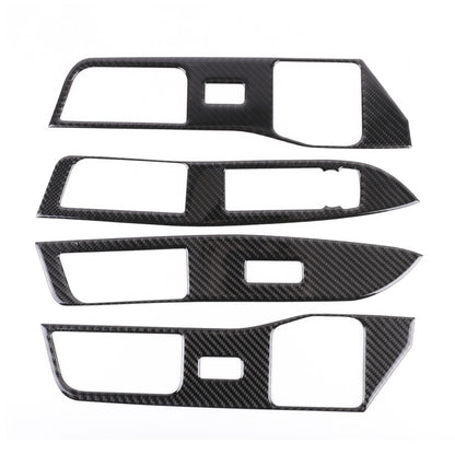 4 PCS Car Carbon Fiber Window Lift Button Decorative Sticker for Ford Explorer 2020 - Car Interior Mouldings by PMC Jewellery | Online Shopping South Africa | PMC Jewellery | Buy Now Pay Later Mobicred