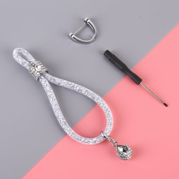 Car Diamond Metal + Plastic Keychain (White) - Key Rings by PMC TechLife | Online Shopping South Africa | PMC TechLife