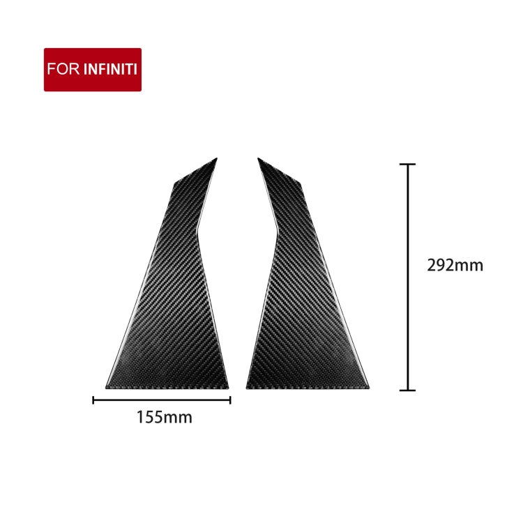 2 PCS Car Carbon Fiber Rear A Pillar Decorative Sticker for Infiniti FX 2009-2013/QX70 2014-, Left and Right Drive Universal - Decorative Strip by PMC Jewellery | Online Shopping South Africa | PMC Jewellery | Buy Now Pay Later Mobicred