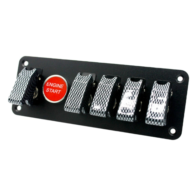 12V Universal Car One-key Start Button Modified Racing LED Light Rocker Switch Panel(Carbon Fiber Black) - Car Switches by PMC Jewellery | Online Shopping South Africa | PMC Jewellery | Buy Now Pay Later Mobicred