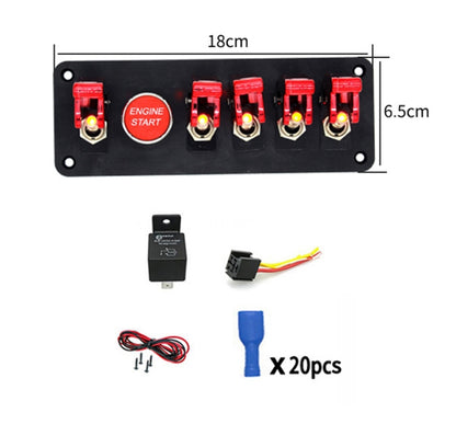 12V Universal Car One-key Start Button Modified Racing LED Light Rocker Switch Panel (Red) - Car Switches by PMC Jewellery | Online Shopping South Africa | PMC Jewellery | Buy Now Pay Later Mobicred