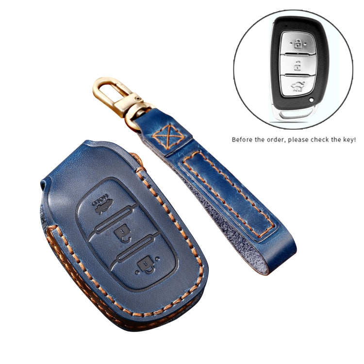 Hallmo Car Cowhide Leather Key Protective Cover Key Case for Hyundai IX35 B Style(Black) - free shipping - PMC TechLife - Order now!