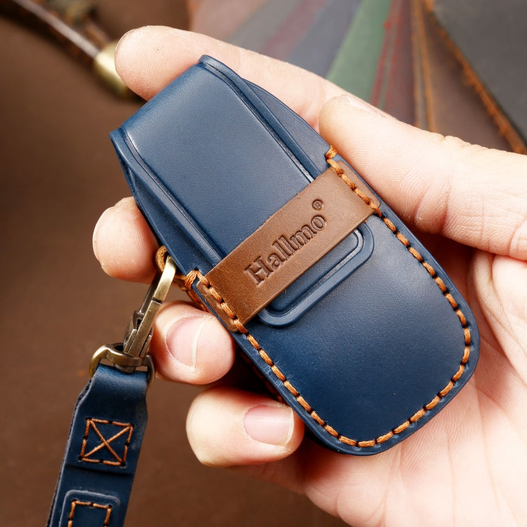 Hallmo Car Cowhide Leather Key Protective Cover Key Case for Old Mercedes-Benz E300L(Black) - free shipping - PMC TechLife - Order now!