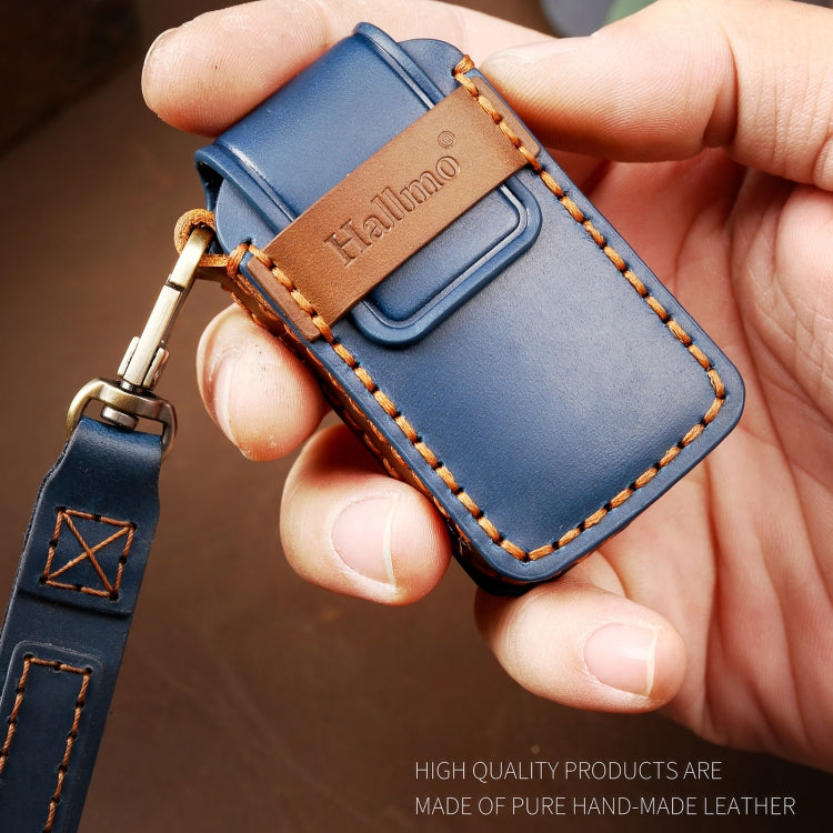 Hallmo Car Cowhide Leather Key Protective Cover Key Case for Honda Civic / Accord 2-button(Blue) - free shipping - PMC TechLife - Order now!