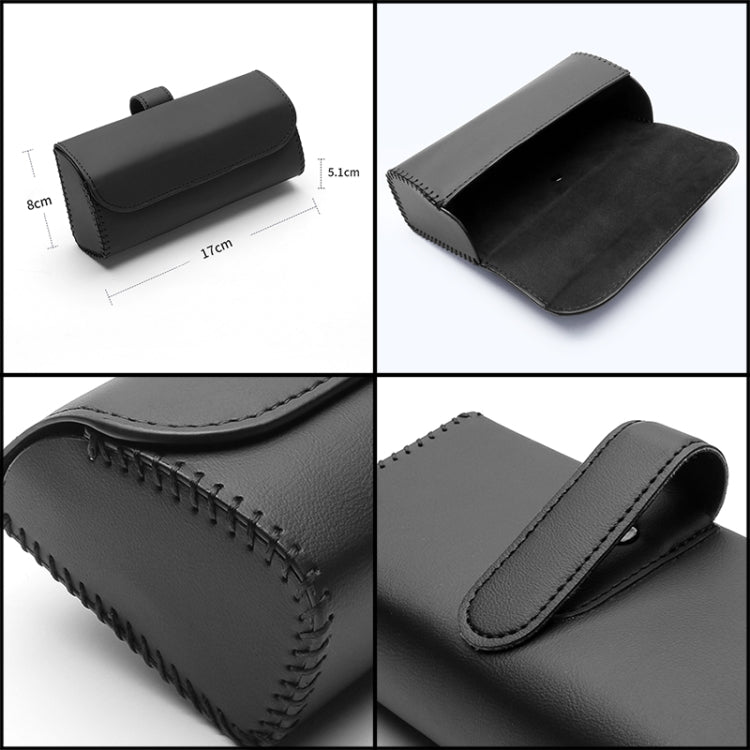 533 Car Glasses Storage Bag Glasses Box (Beige) - Sunglasses & Glasses Clips by PMC Jewellery | Online Shopping South Africa | PMC Jewellery | Buy Now Pay Later Mobicred