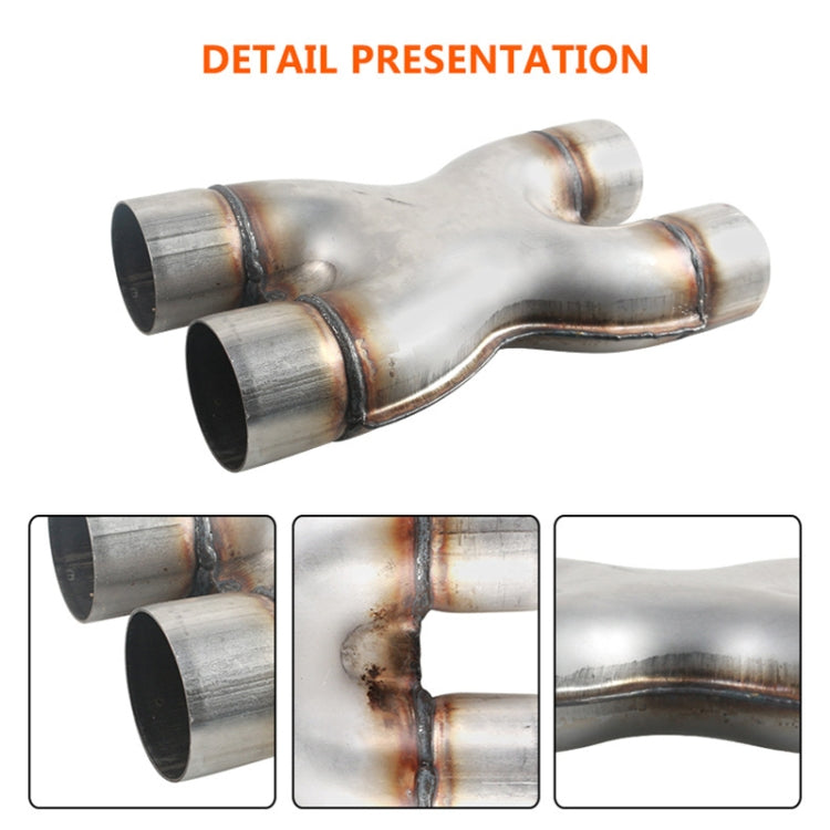 Dual 2.5 inch Car Universal 304 Stainless Steel X-type Exhaust Pipe - Exhaust Pipes by PMC Jewellery | Online Shopping South Africa | PMC Jewellery