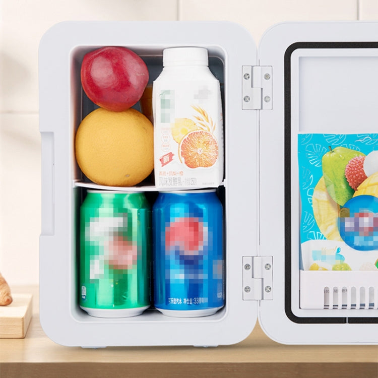 8L 37-48W Tempered Glass Panel Car / Home Mini Refrigerator US Plug(Silver) - Refrigerators by PMC TechLife | Online Shopping South Africa | PMC TechLife | Buy Now Pay Later Mobicred