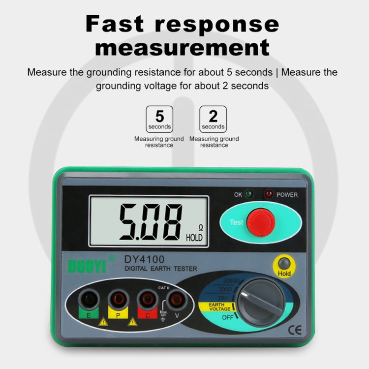 DUOYI DY4100 High-precision Digital Ground Resistance Meter Resistance Tester - free shipping - PMC TechLife - Order now!