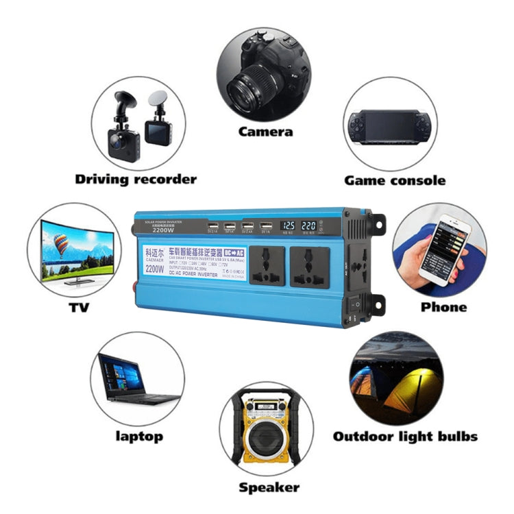 Carmaer 24V to 220V 2200W Three Socket Car Double Digital Display Inverter Household Power Converter - Modified Square Wave by PMC TechLife | Online Shopping South Africa | PMC TechLife | Buy Now Pay Later Mobicred