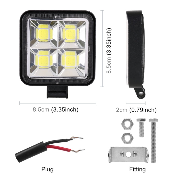 Car Square Work Light with 4 COB Lamp Beads - Work Lights by PMC Jewellery | Online Shopping South Africa | PMC Jewellery | Buy Now Pay Later Mobicred