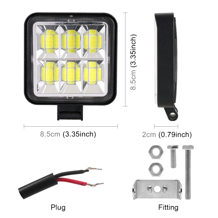 Car Square Work Light with 6 COB Lamp Beads - Work Lights by PMC Jewellery | Online Shopping South Africa | PMC Jewellery | Buy Now Pay Later Mobicred