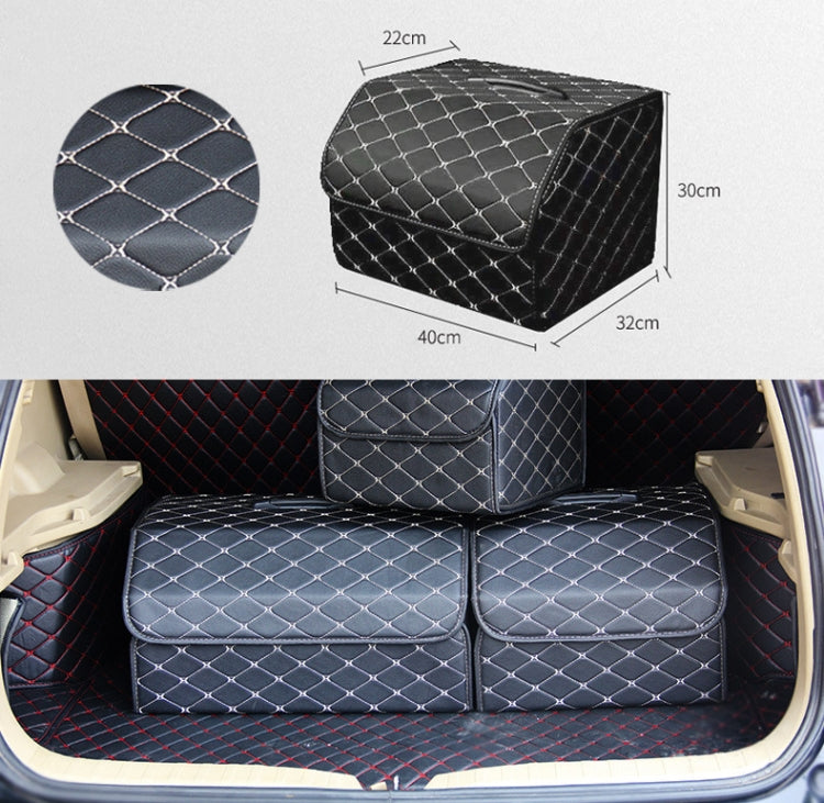 Car Trunk Foldable Storage Box, Rhombic Grid Middle Size: 40 x 32 x 30cm (Beige) - Stowing Tidying by PMC Jewellery | Online Shopping South Africa | PMC Jewellery | Buy Now Pay Later Mobicred