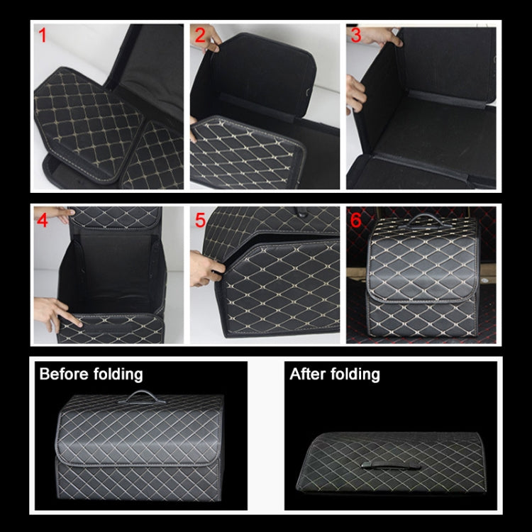 Car Trunk Foldable Storage Box, Rhombic Grid Middle Size: 40 x 32 x 30cm (Black) - Stowing Tidying by PMC Jewellery | Online Shopping South Africa | PMC Jewellery | Buy Now Pay Later Mobicred