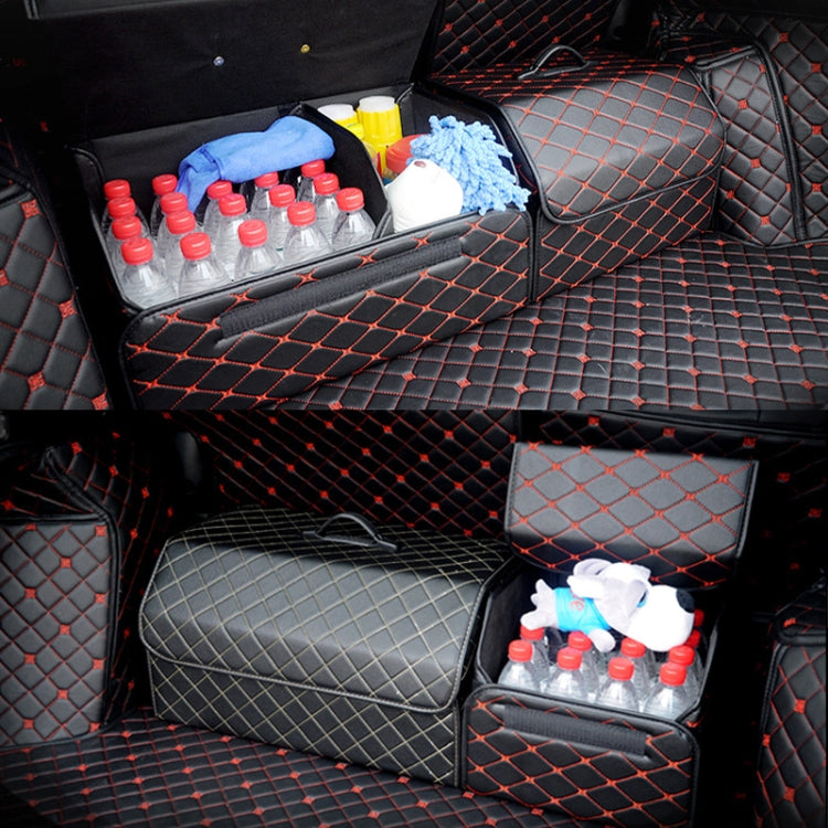 Car Trunk Foldable Storage Box, Rhombic Grid Large Size: 54 x 32 x 30cm (Wine Red) - Stowing Tidying by PMC Jewellery | Online Shopping South Africa | PMC Jewellery | Buy Now Pay Later Mobicred