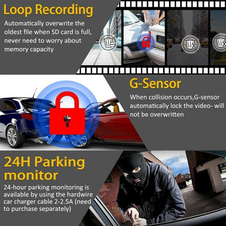 K5 5.5 inch Car Streaming Media Double Recording Starlight Night Vision Driving Recorder - Car DVRs by PMC TechLife | Online Shopping South Africa | PMC TechLife | Buy Now Pay Later Mobicred