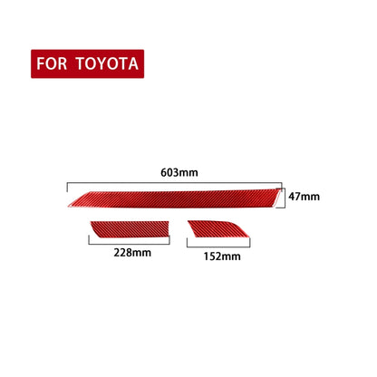 3 PCS / Set Carbon Fiber Car Center Console Strip Decorative Sticker for Toyota Tundra 2014-2018,Left Drive (Red) - Car Interior Mouldings by PMC Jewellery | Online Shopping South Africa | PMC Jewellery | Buy Now Pay Later Mobicred