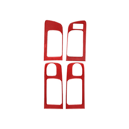 4 PCS / Set Carbon Fiber Car Door Inner Handle Decorative Sticker for Toyota Tundra 2014-2018,Right Drive (Red) - Car Interior Mouldings by PMC Jewellery | Online Shopping South Africa | PMC Jewellery | Buy Now Pay Later Mobicred