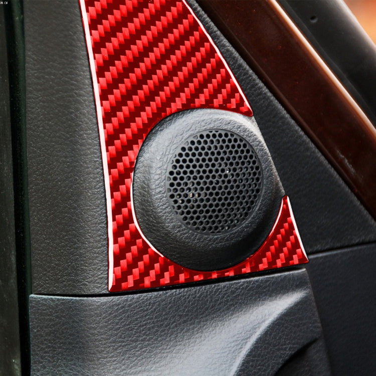 2 PCS / Set Carbon Fiber Car A-pillar Speaker Panel Decorative Sticker for Toyota Tundra 2014-2018,Left and Right Drive Universal (Red) - Car Interior Mouldings by PMC Jewellery | Online Shopping South Africa | PMC Jewellery | Buy Now Pay Later Mobicred