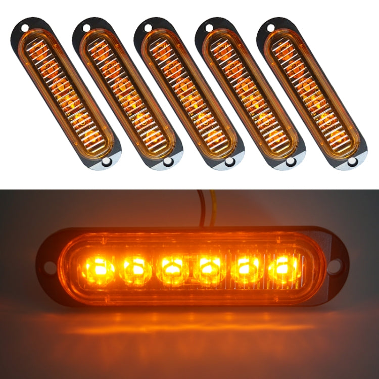 5 PCS MK-093 Car / Truck 6LEDs Side Marker Indicator Lights Bulb Lamp (Yellow Light) - Clearance Lights by PMC TechLife | Online Shopping South Africa | PMC TechLife | Buy Now Pay Later Mobicred