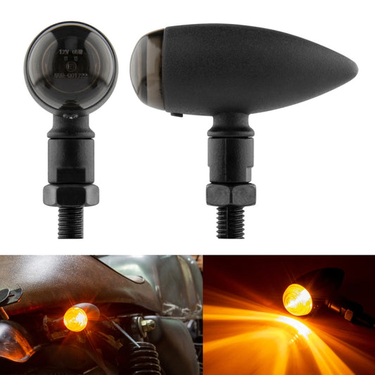 2 PCS KC805 Motorcycle Retro Metal Turn Signal Light (Transparent Black) - Turn Signal by PMC Jewellery | Online Shopping South Africa | PMC Jewellery | Buy Now Pay Later Mobicred