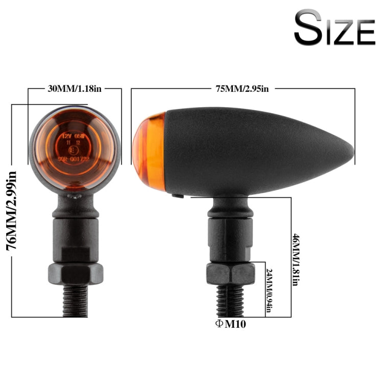 2 PCS KC805 Motorcycle Retro Metal Turn Signal Light (Yellow) - Turn Signal by PMC TechLife | Online Shopping South Africa | PMC TechLife