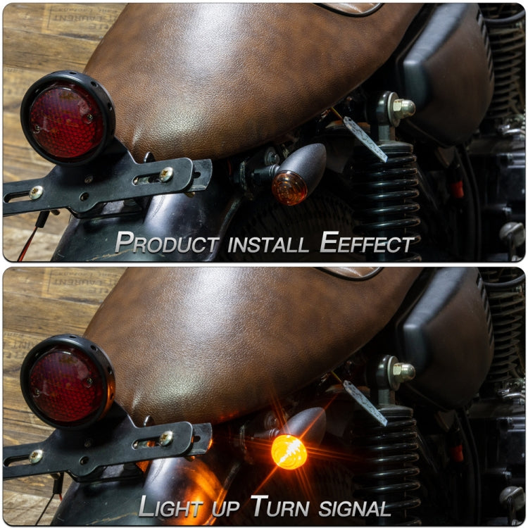 2 PCS KC805 Motorcycle Retro Metal Turn Signal Light (Yellow) - Turn Signal by PMC TechLife | Online Shopping South Africa | PMC TechLife