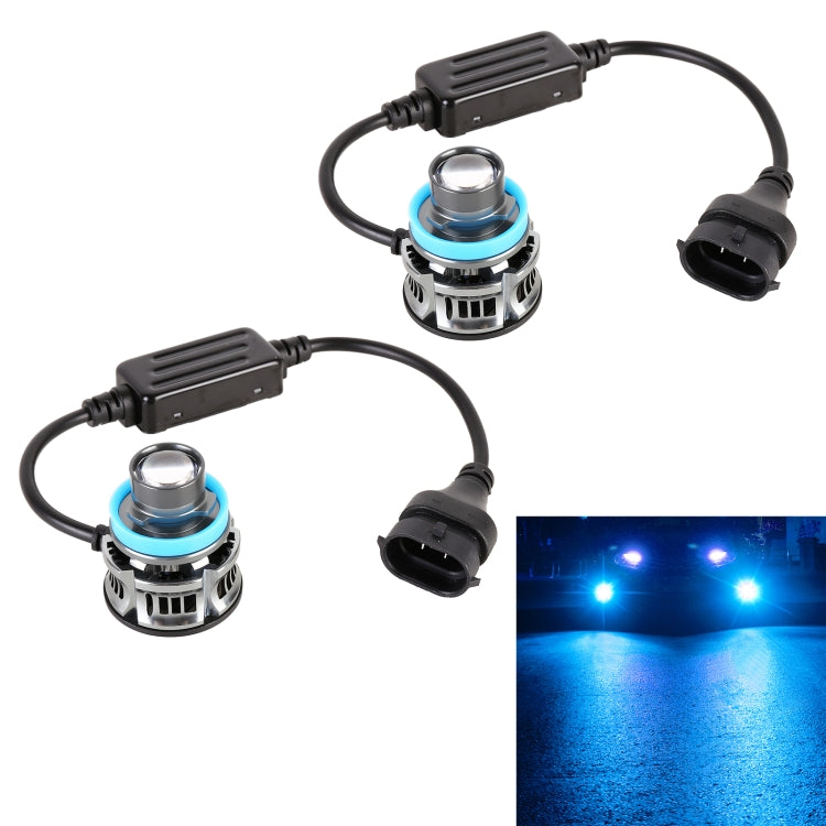 1 Pair H11 27W / DC12V Car Aluminum Alloy Flashing LED Headlight (Blue Light) - LED Headlamps by PMC Jewellery | Online Shopping South Africa | PMC Jewellery | Buy Now Pay Later Mobicred