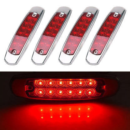 4 PCS MK-338 DC12-24V Truck 12LEDs Side Clearance Maker Light (Red Light) - Clearance Lights by PMC Jewellery | Online Shopping South Africa | PMC Jewellery | Buy Now Pay Later Mobicred