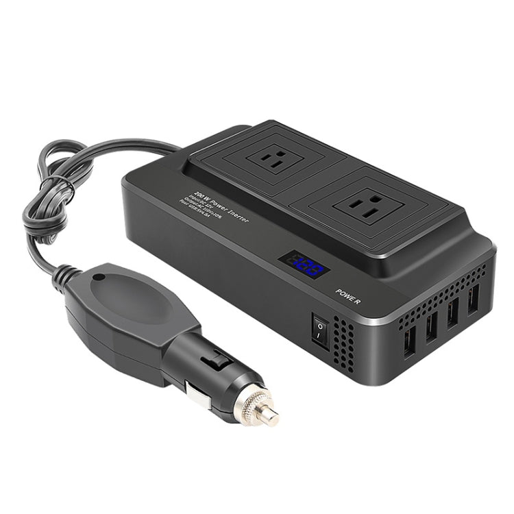 DC12V 200W AC110V Car Smart Multi-functional Digital Display Inverter, US Plug -  by PMC TechLife | Online Shopping South Africa | PMC TechLife | Buy Now Pay Later Mobicred