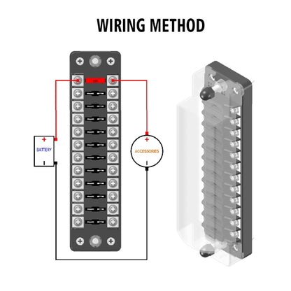 CS-979A2 FB1904 1 In 1 Out 12 Ways No Distinction Positive Negative Fuse Box without Fuse for Auto Car Truck Boat - Fuse by PMC Jewellery | Online Shopping South Africa | PMC Jewellery | Buy Now Pay Later Mobicred