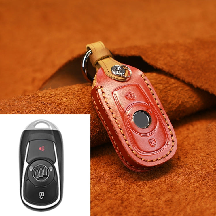 For Buick Car Cowhide Leather Key Protective Cover Key Case, Four Keys Version (Red) - Car Key Cases by PMC Jewellery | Online Shopping South Africa | PMC Jewellery | Buy Now Pay Later Mobicred