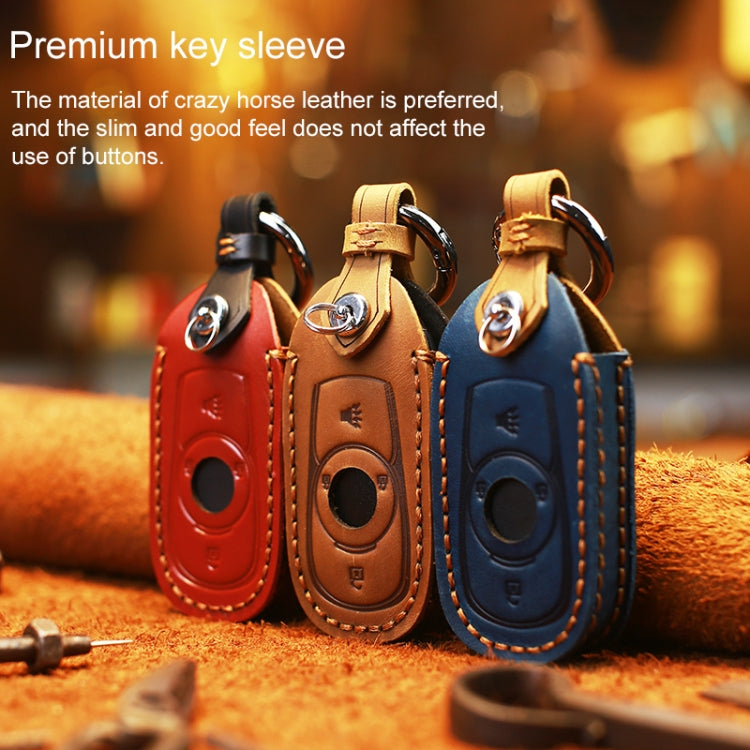For Buick Car Cowhide Leather Key Protective Cover Key Case, Four Keys Version (Red) - Car Key Cases by PMC TechLife | Online Shopping South Africa | PMC TechLife | Buy Now Pay Later Mobicred