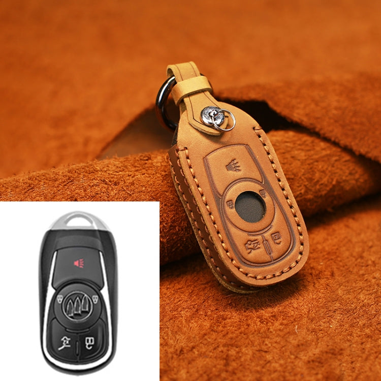 For Buick Car Cowhide Leather Key Protective Cover Key Case, Five Keys Version (Brown) - Car Key Cases by PMC Jewellery | Online Shopping South Africa | PMC Jewellery | Buy Now Pay Later Mobicred