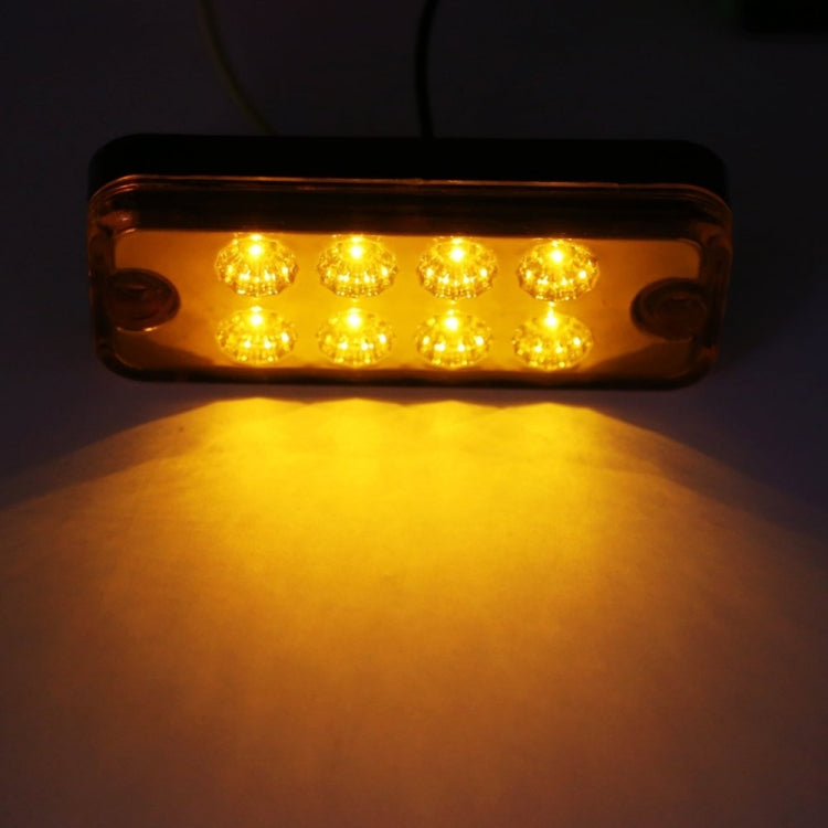 4 PCS 10-30V 8LED Car Tail Light Side Lamp (Yellow Light) - Warning Lights by PMC TechLife | Online Shopping South Africa | PMC TechLife | Buy Now Pay Later Mobicred