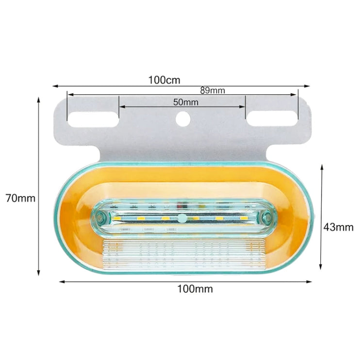 2 PCS 24V 12LED Car Oval Side Lamp (Yellow Light) - Warning Lights by PMC TechLife | Online Shopping South Africa | PMC TechLife | Buy Now Pay Later Mobicred