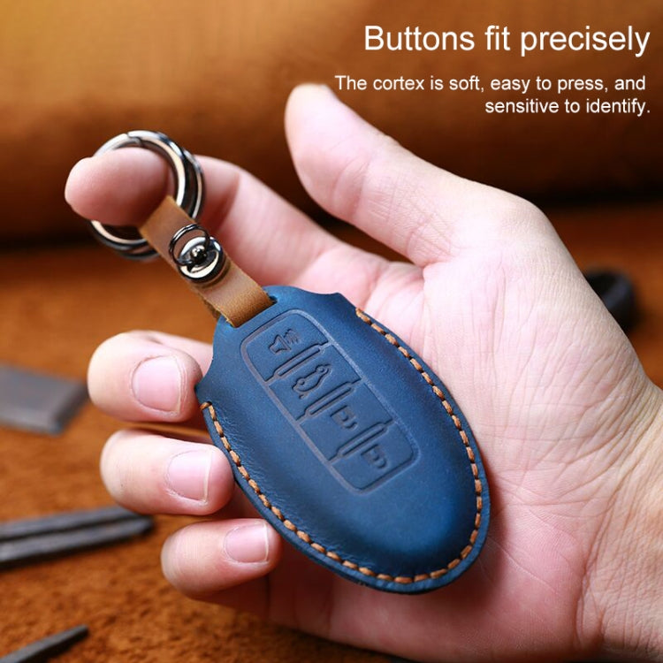 For Nissan Car Cowhide Leather Key Protective Cover Key Case, Three Keys Tailgate Version (Red) - Car Key Cases by PMC Jewellery | Online Shopping South Africa | PMC Jewellery | Buy Now Pay Later Mobicred