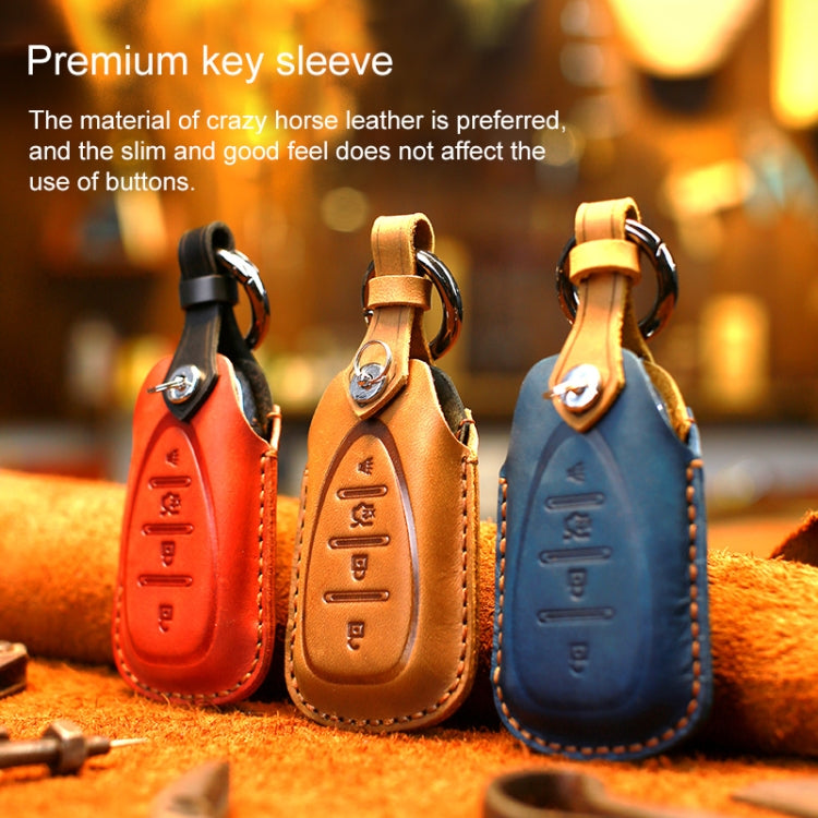 For Chevrolet Car Cowhide Leather Key Protective Cover Key Case, Three Keys Version (Brown) - Car Key Cases by PMC Jewellery | Online Shopping South Africa | PMC Jewellery | Buy Now Pay Later Mobicred