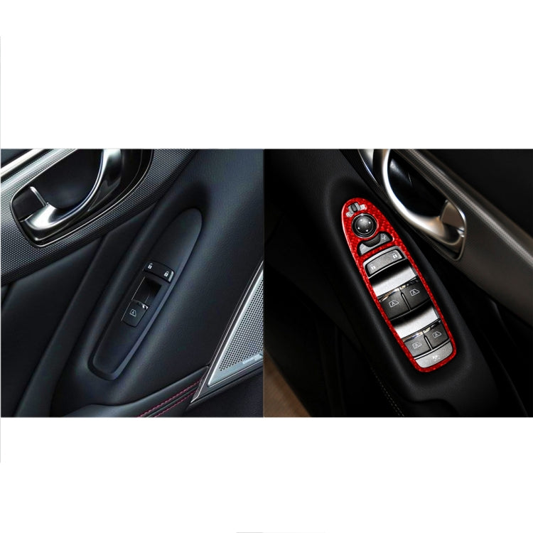 Car Carbon Fiber Window Glass Lift Panel Decorative Sticker for Infiniti Q60, Right Drive(Red) - Car Interior Mouldings by PMC Jewellery | Online Shopping South Africa | PMC Jewellery | Buy Now Pay Later Mobicred