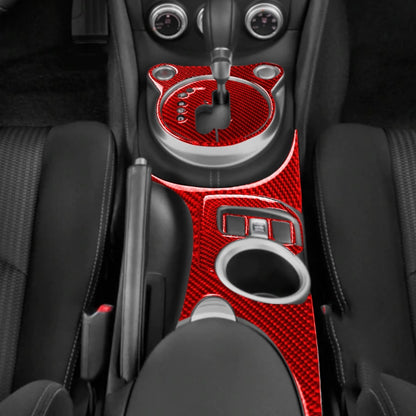 5 in 1 Car Carbon Fiber Gear Water Cup Holder Panel Decorative Sticker for Nissan 370Z / Z34 2009-, Left Drive (Red) - Car Interior Mouldings by PMC Jewellery | Online Shopping South Africa | PMC Jewellery | Buy Now Pay Later Mobicred