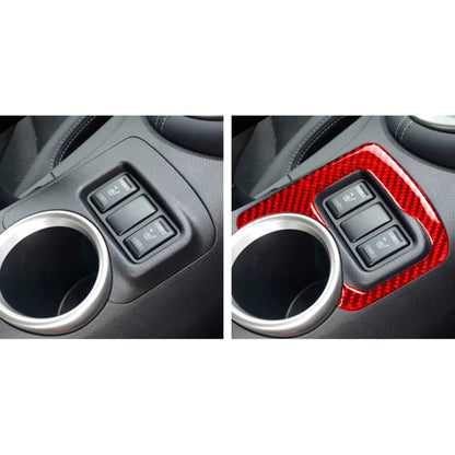 Car Carbon Fiber Central Control Heating Button Decorative Sticker for Nissan 370Z / Z34 2009-, Left and Right Drive Universal (Red) - Car Interior Mouldings by PMC Jewellery | Online Shopping South Africa | PMC Jewellery | Buy Now Pay Later Mobicred