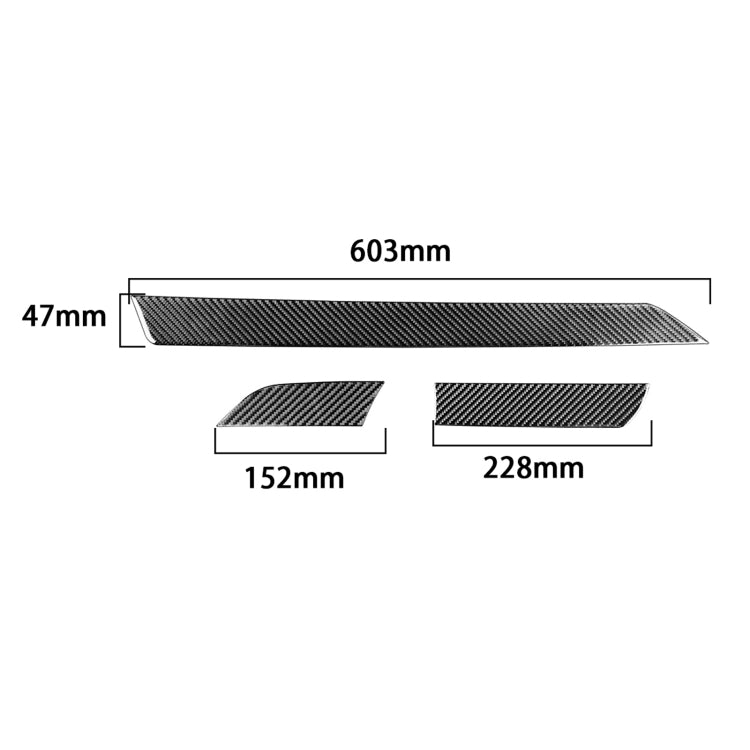 3 PCS / Set Carbon Fiber Car Center Console Decorative Sticker for Toyota Tundra 2014-2018, Right Driving - Car Interior Mouldings by PMC Jewellery | Online Shopping South Africa | PMC Jewellery | Buy Now Pay Later Mobicred