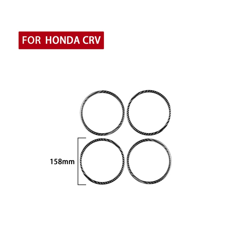 4 PCS / Set Carbon Fiber Car Door Horn Ring Decorative Sticker for Honda CRV 2007-2011,Left and Right Drive Universal - Car Interior Mouldings by PMC Jewellery | Online Shopping South Africa | PMC Jewellery | Buy Now Pay Later Mobicred