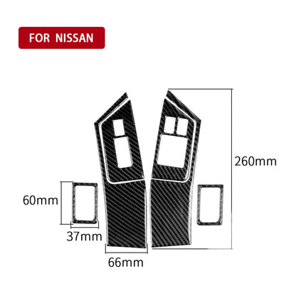 6 PCS Car Carbon Fiber Window Lift Button Door Lock Decorative Sticker for Nissan GTR R35 2008-2016, RightDrive - Car Interior Mouldings by PMC Jewellery | Online Shopping South Africa | PMC Jewellery | Buy Now Pay Later Mobicred