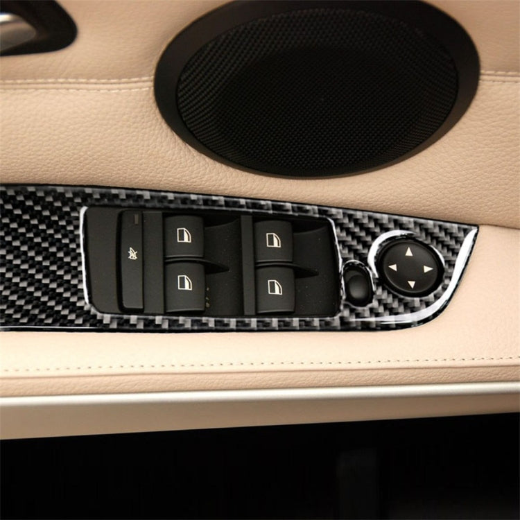 4 PCS Carbon Fiber Car Left Driving Lifting Panel Decorative Sticker without Folding for BMW E90 / 320i / 325i, Diameter: 37.8cm - Car Interior Mouldings by PMC Jewellery | Online Shopping South Africa | PMC Jewellery | Buy Now Pay Later Mobicred