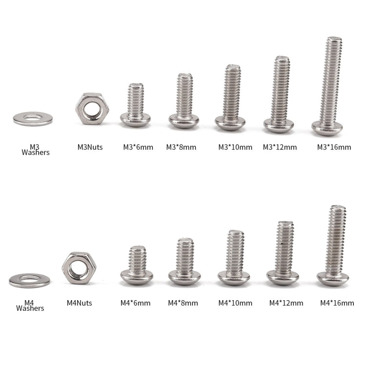 320 PCS 304 Stainless Steel Screws and Nuts Hex Socket Head Cap Screws Gasket Wrench Assortment Set Kit - Booster Cable & Clip by PMC Jewellery | Online Shopping South Africa | PMC Jewellery | Buy Now Pay Later Mobicred