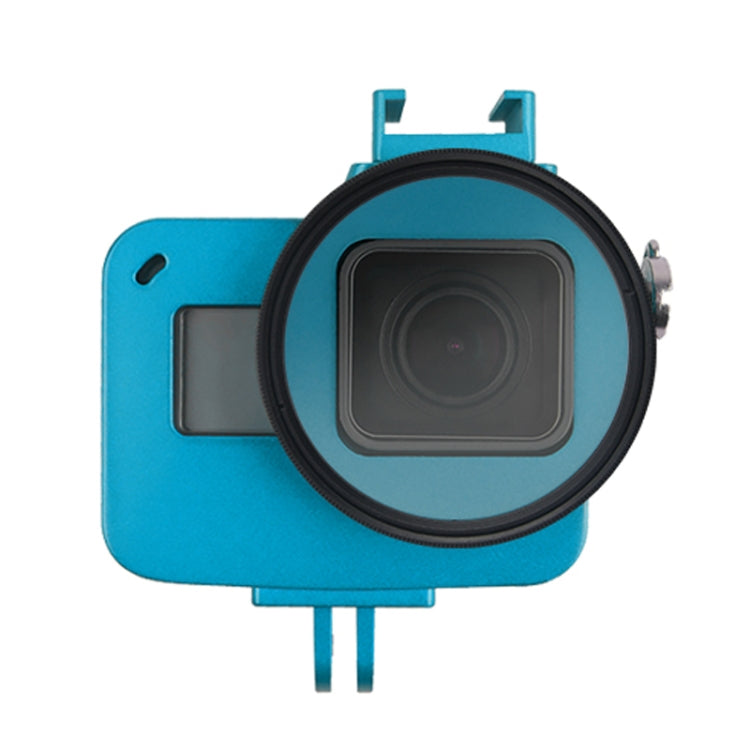 Housing Shell CNC Aluminum Alloy Protective Cage with Insurance Frame & 52mm UV Lens for GoPro HERO7 Black /6 /5 (Blue) - Metal Cases by PMC Jewellery | Online Shopping South Africa | PMC Jewellery | Buy Now Pay Later Mobicred