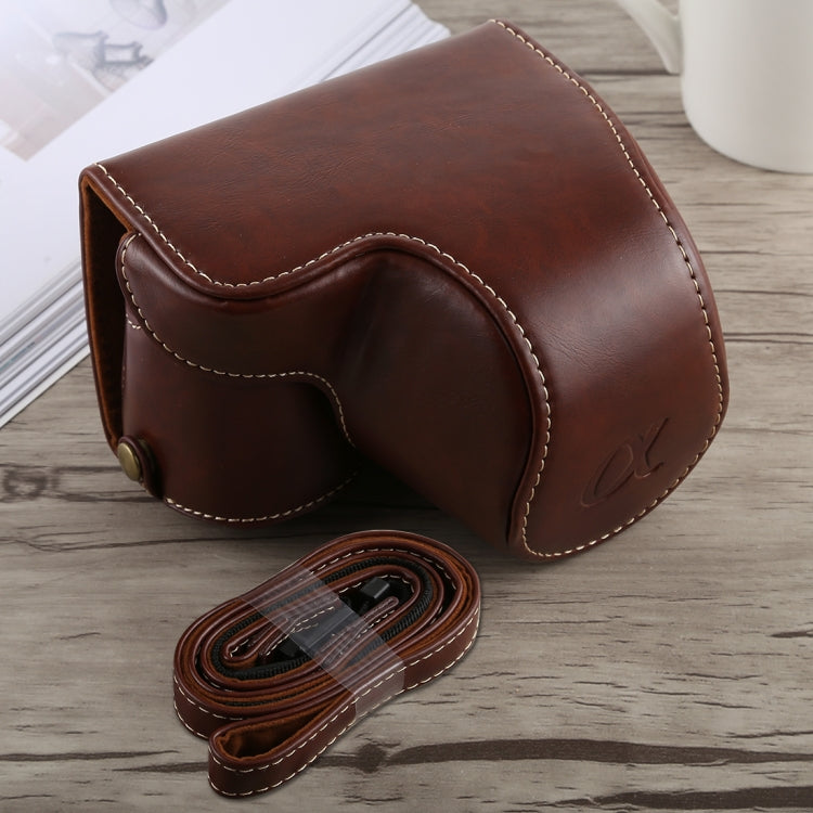 Full Body Camera PU Leather Case Bag with Strap for Sony A6300(Coffee) - free shipping - PMC TechLife - Order now!
